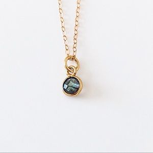 14k Gold Filled Labradorite Stone Dainty Necklace